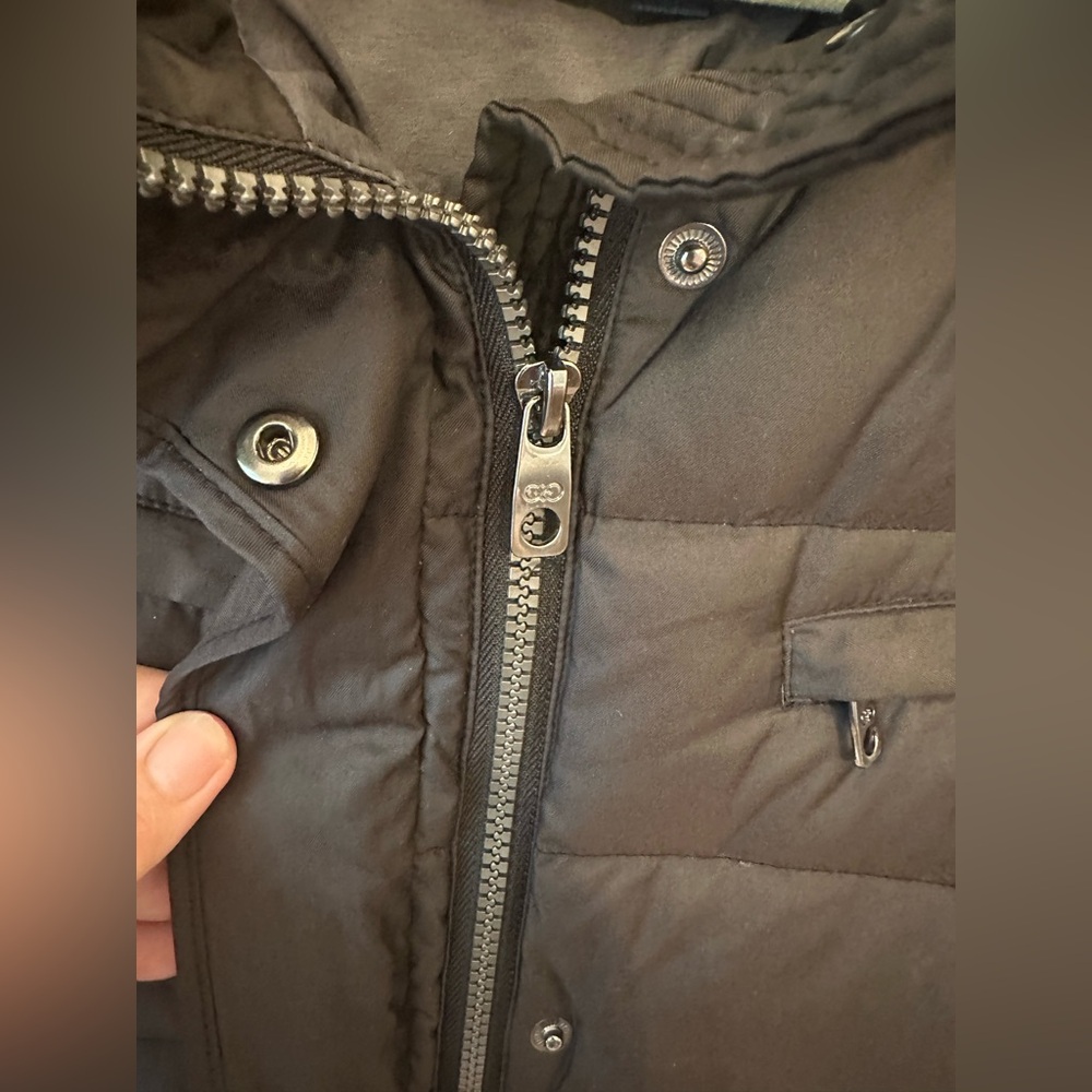 COLE HAAN black down puffer jacket women’s size Large with 4 zip pockets - Picture 9 of 16